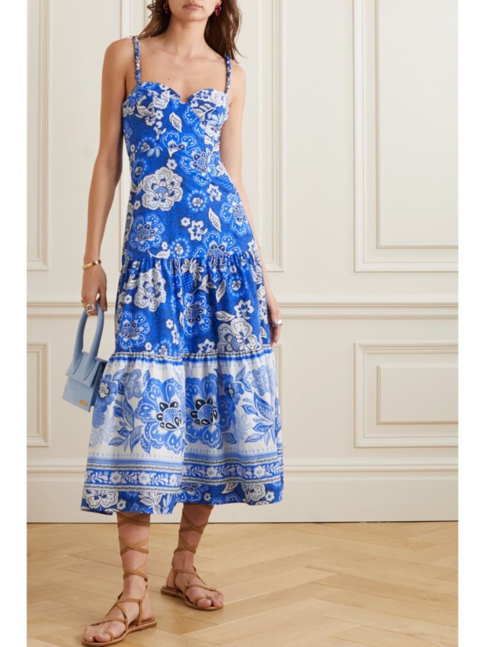 FARM Rio Full Of Flowers Cotton Midi Dress